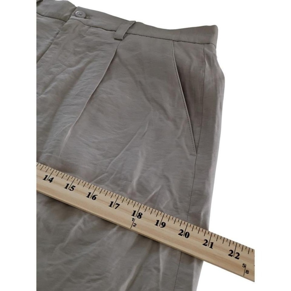 ZARA NWT Beige Linen Blend Wide Leg Trousers High Rise Button Fly 31 Minimalist - Picture 8 of 8